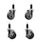 Service Caster 4'' Thermoplastic Rubber Wheel Swivel 1-1/4'' Expanding Stem Caster Set 2 Brakes, 4PK SCC-EX20S414-TPRB-2-TLB-2-114 - alternate 1
